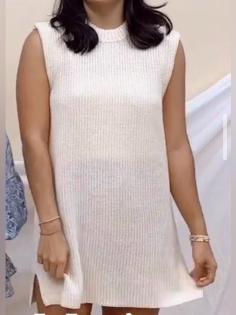 (NWOT) Beige Knit Sleeveless Dress